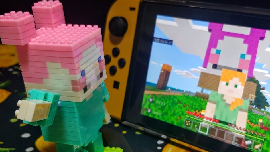 マイクラから根岸を呼び寄せるニラ子。「ちっと にぎしも きてぃみろよ」